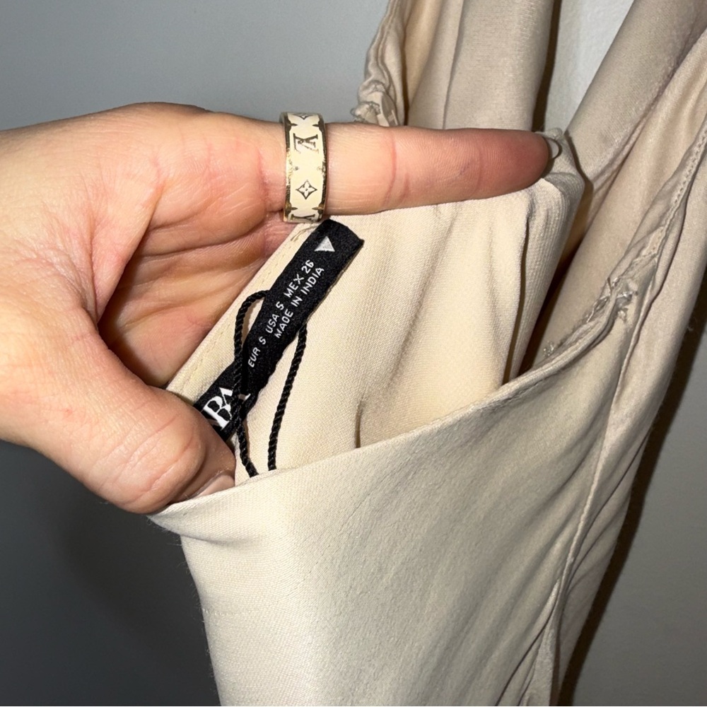 Zara Draped Satin Effect Halter Dress - Picture 7 of 7